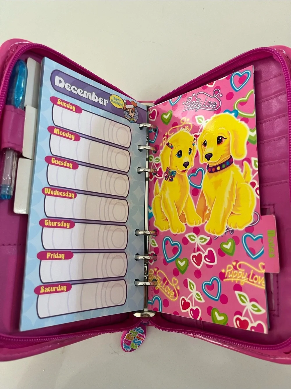 Lisa Frank Pink Puppy Love Sparkle Planner Vintage 90s y2k